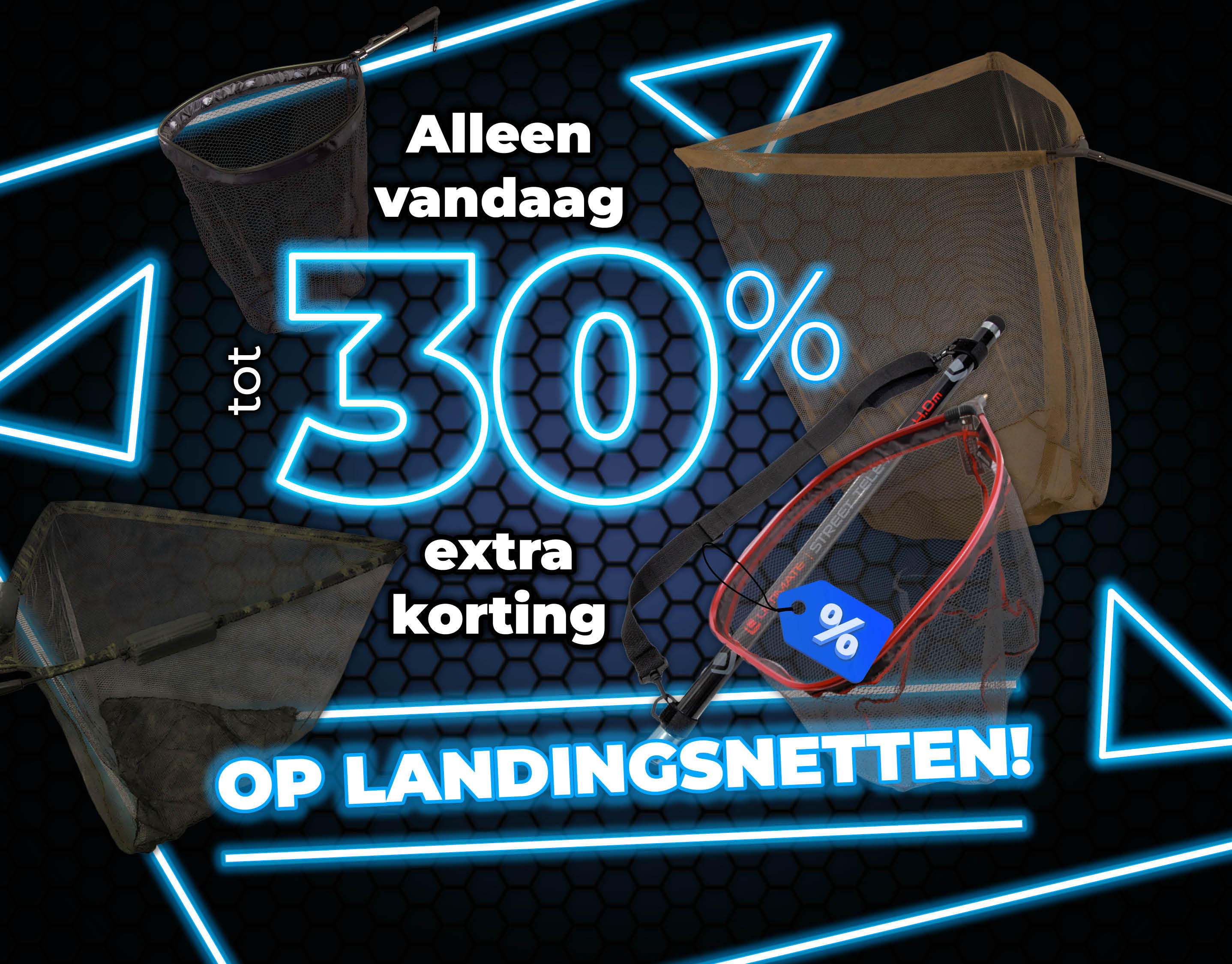 Subbanner: Tot 30% Landingsnetten (Blauw)