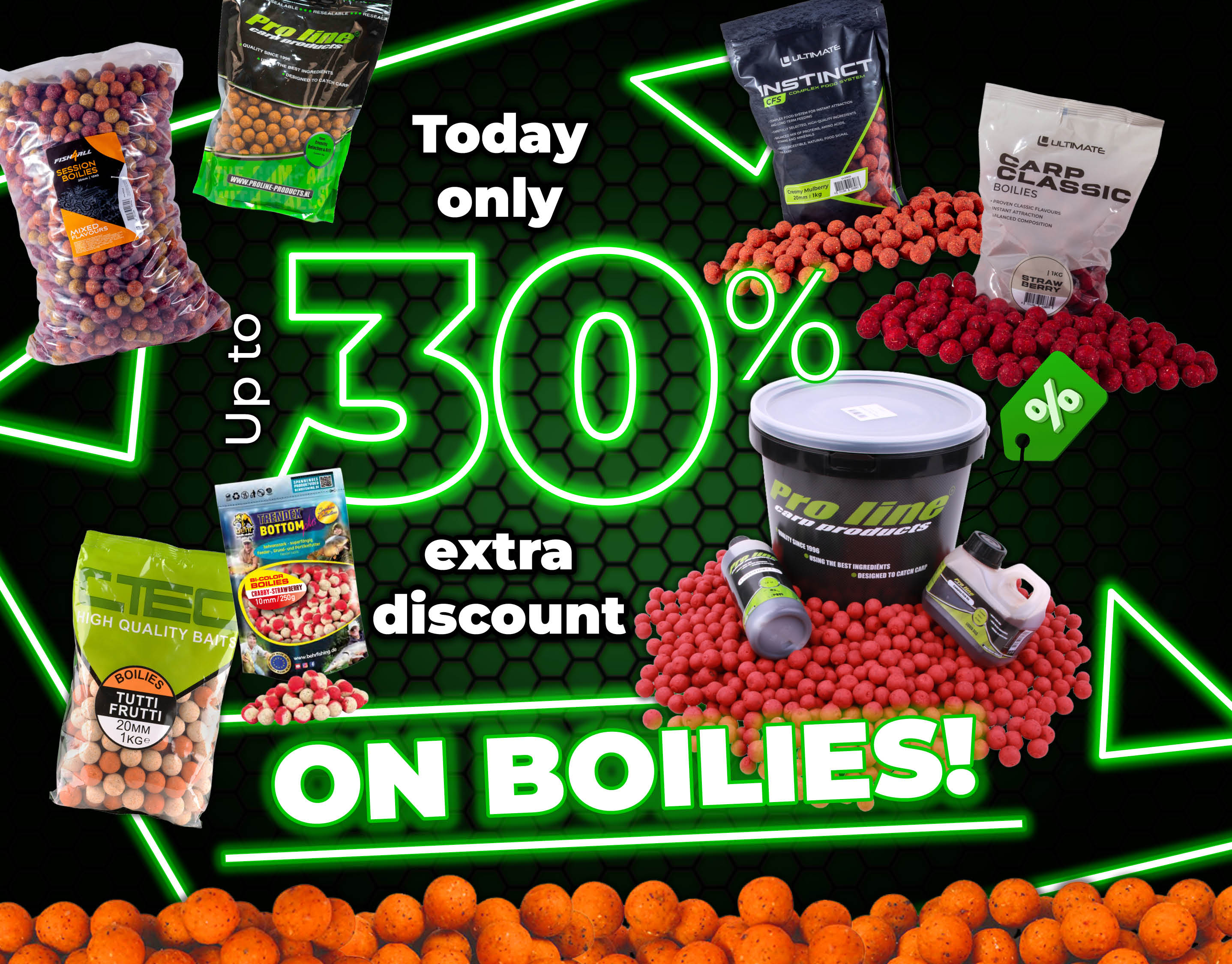 Subbanner: Tot 30% boilies (Groen)