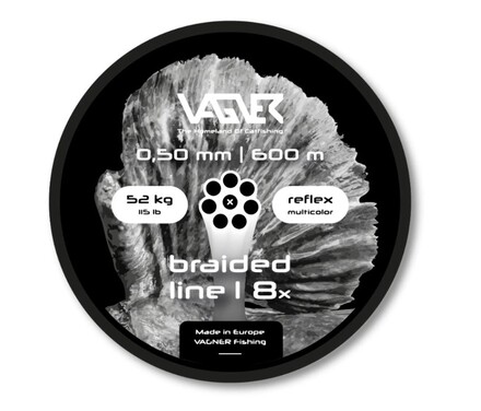 Vagner Braided Reflex Multicolor Catfish Line 52kg/0.50mm (600m)
