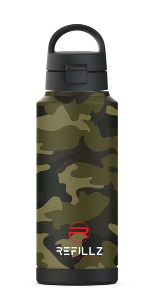 Refillz Camou Bottle Urban Green/Black Drinkfles