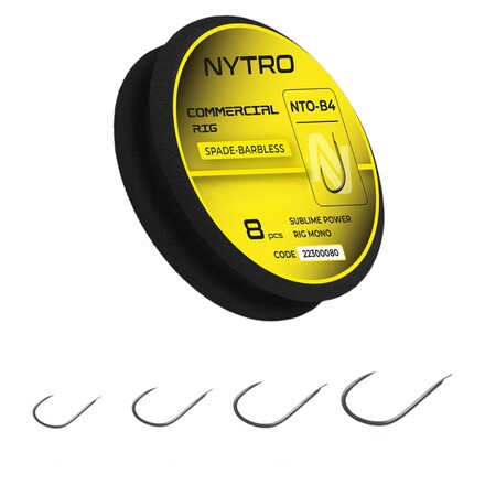 Nytro NTO-B4 Barbless Commercial Ready Tied Rigs Witvis Onderlijn 20cm (8 Stuks)