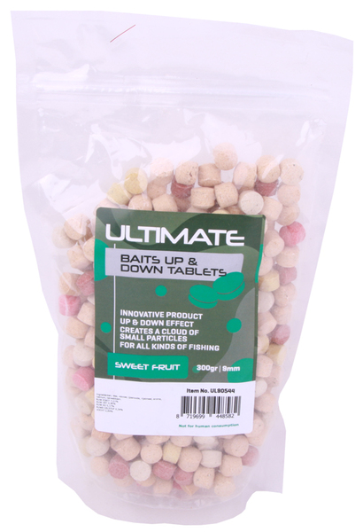 Ultimate Baits Up & Down Tablets 9mm, libera fragancias, colores y sabores bajo el agua - Sweet Fruit 9mm