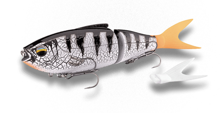 LMAB KØFI Real Vibe Swimbait 15cm (32g) (Incl. Extra Staart) White Tiger