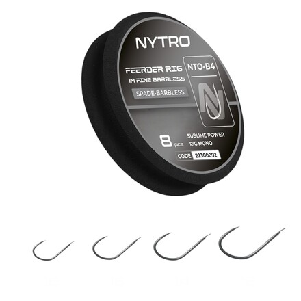 Nytro NTO-B4 Barbless Fine Feeder Ready Tied Rigs Witvis Onderlijn 100cm (8 Stuks)