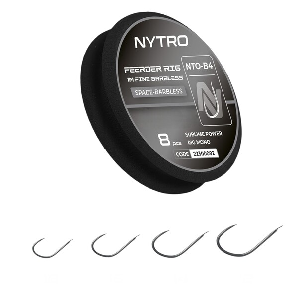 Nytro NTO-B4 Barbless Fine Feeder Ready Tied Rigs Witvis Onderlijn 100cm (8 Stuks)