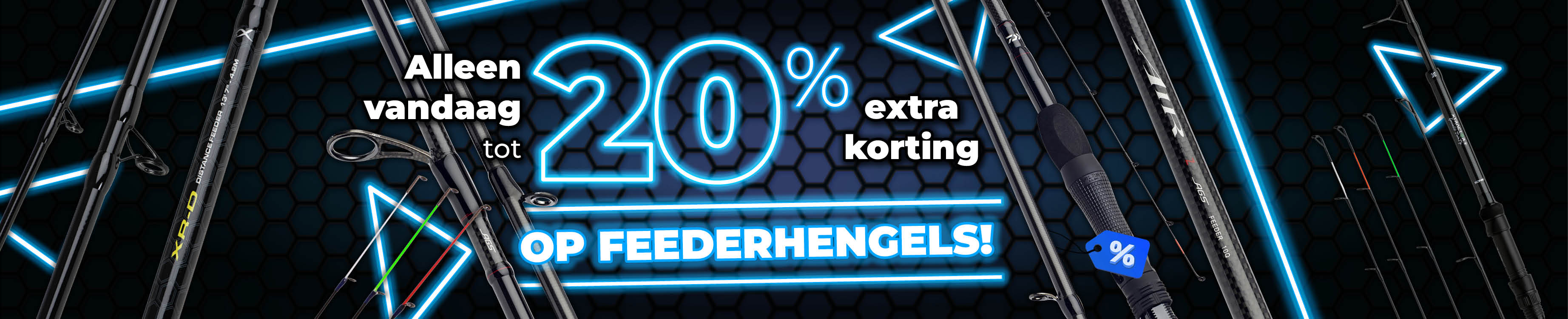 Topbanner: Tot 20% Feederhengels (Blauw)