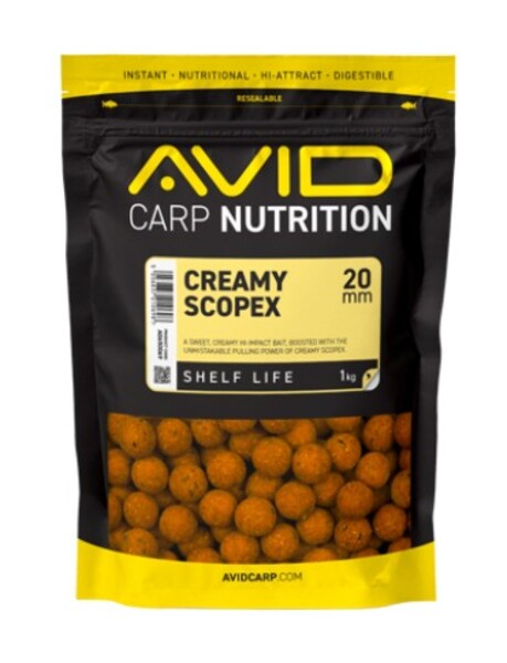 Avid Creamy Scopex Boilies (1kg)