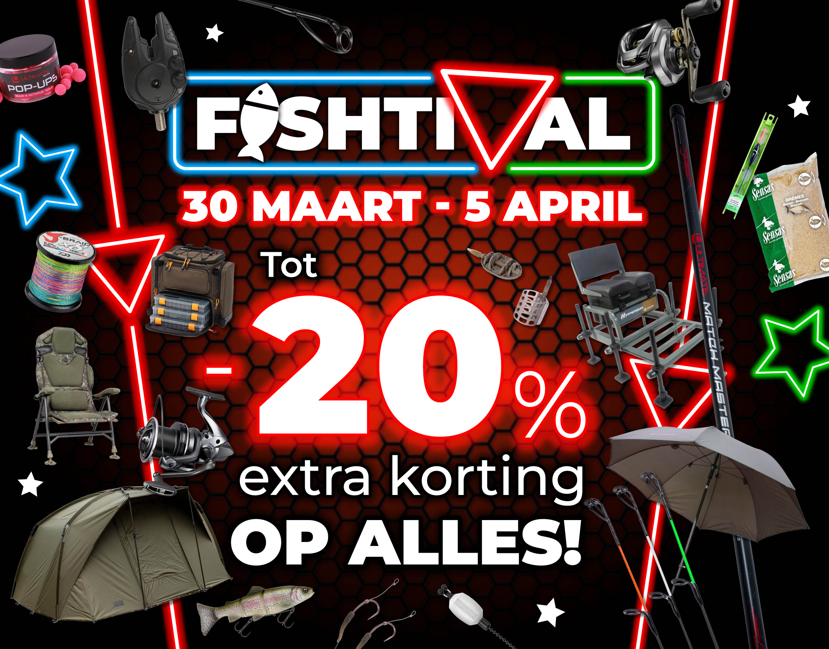 Subbanner: Tot 20% Alle Deals (actieperioden-Fishtival 2026)