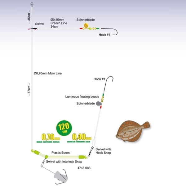Spro 2-Haaks bootpaternoster maat 1 (0,70mm)