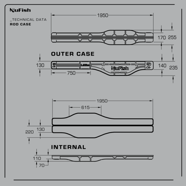 NuFish Defenda 1.95m Rod Case Witvis Foudraal