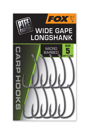 Fox Wide Gape Long Shank Karperhaak (10 Stuks)