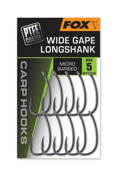 Fox Wide Gape Long Shank Karperhaak (10 Stuks)