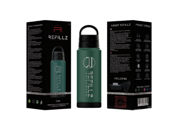 Refillz Pro X Bottle Rubberpainted Pure Green (720ml)