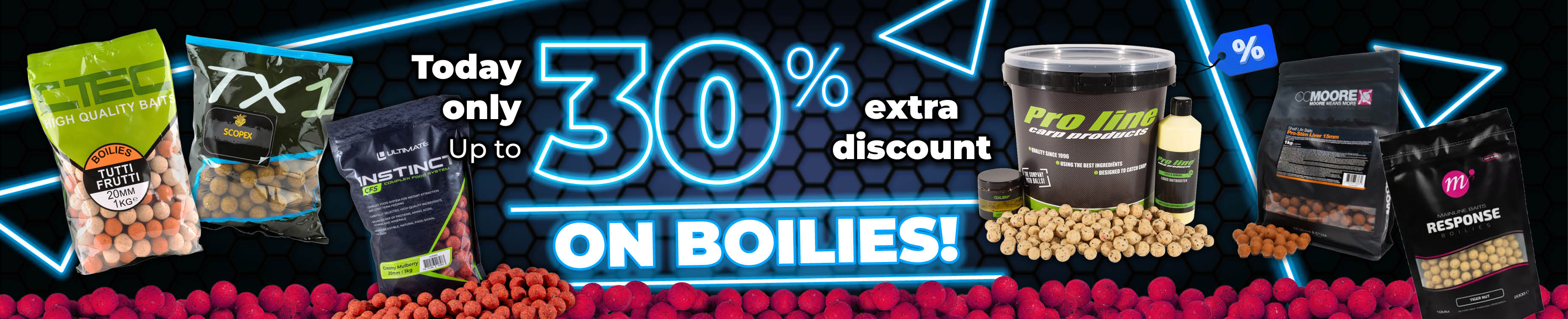 Topbanner: Tot 30% Boilies (Blauw)
