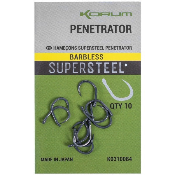 Korum Penetrator Hook, 10 pcs! - Barbless