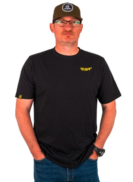 Black Cat Chase Dreams Black Tee T-Shirt