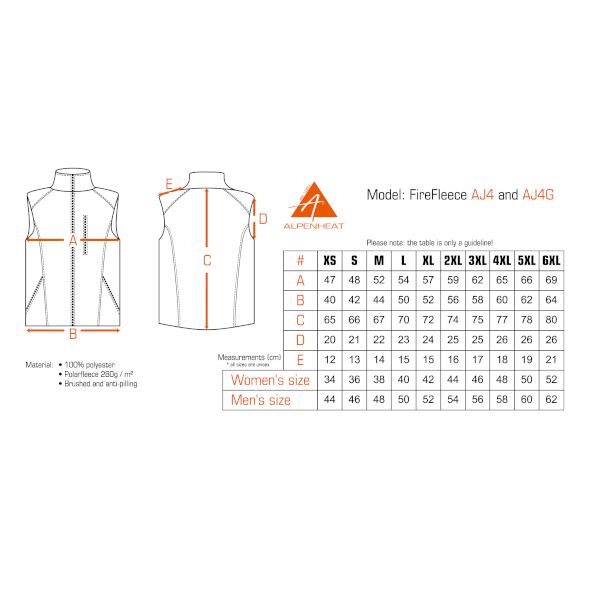Alpenheat Heated Vest Fleece (multiple sizes)