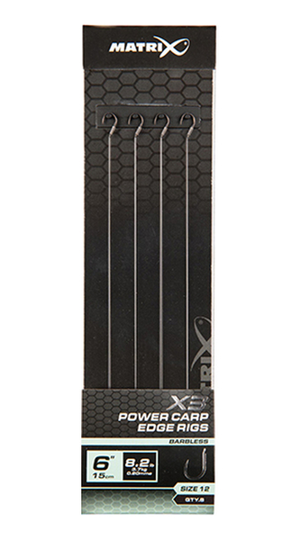 Matrix X3 Power Carp Edge Rigs 15cm (8pcs) - 0.20mm/Size 12