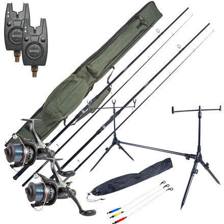 Ultimate Session Carp Set con cañas, carretes, alarmas de mordida, rod pod y funda