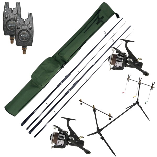Ultimate Session Carp Set avec, cannes, moulinets, détecteurs, rod pod et fourreau