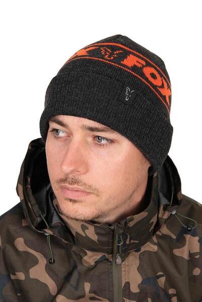 Fox Collection Beanie Fishing Hat - Black/Orange