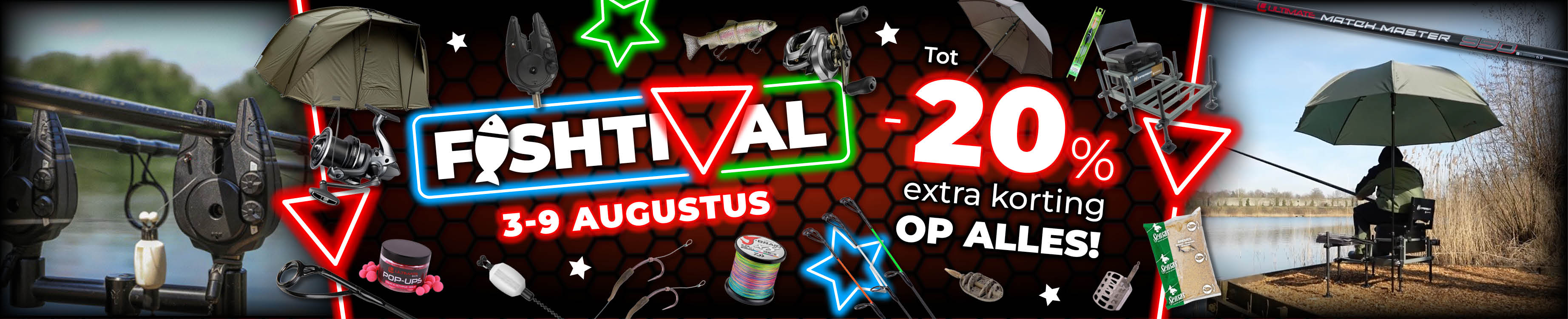 Topbanner: Tot 20% Alle Deals (actieperioden-Fishtival 2026)