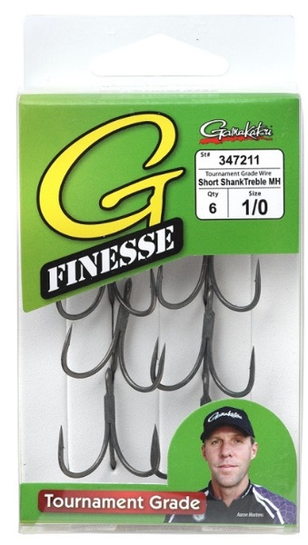 Gamakatsu GF F-Treble MH W+T Treble Hooks (6pc) - Size #1/0