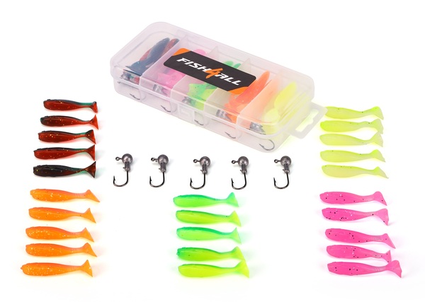 Fish4all Mini Softbait & Jighead Box (30pcs)