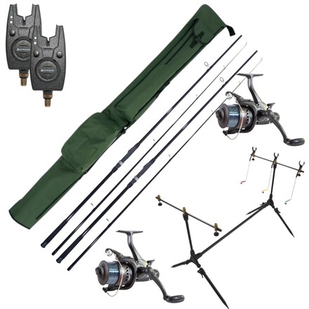 Ultimate Session Carp Set met hengels, molens, beetmelders, rod pod én foudraal!