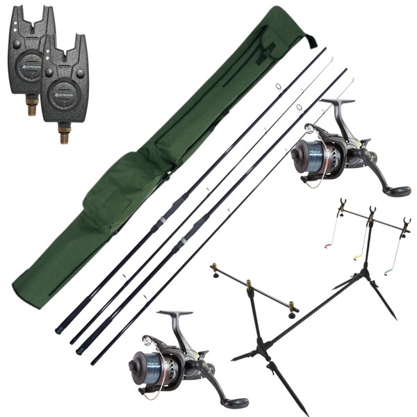 Ultimate Session Carp Set met hengels, molens, beetmelders, rod pod én foudraal!