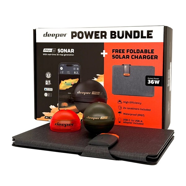 Deeper Power Bundle Fishfinder/Dieptemeter (Incl. Opvouwbaar Zonnepaneel)