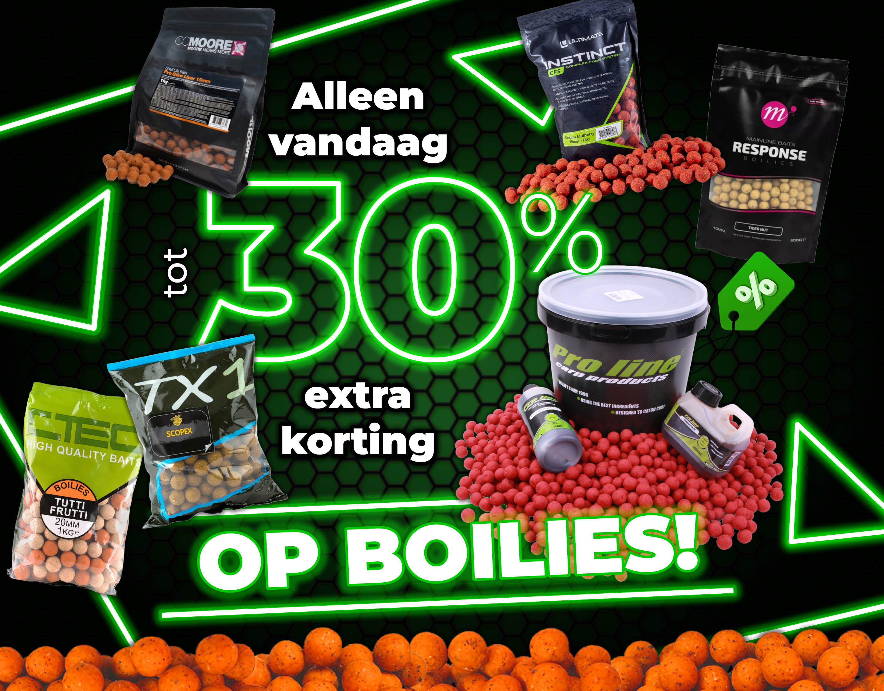 Subbanner: Tot 30% boilies (Groen)