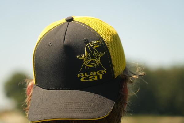 Black Cat Black And Yellow Trucker Cap