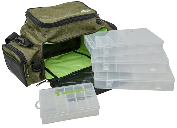 Gunki Overtake Box Bag Front Stripes Carryall (Incl. 4 Tackle Boxes)