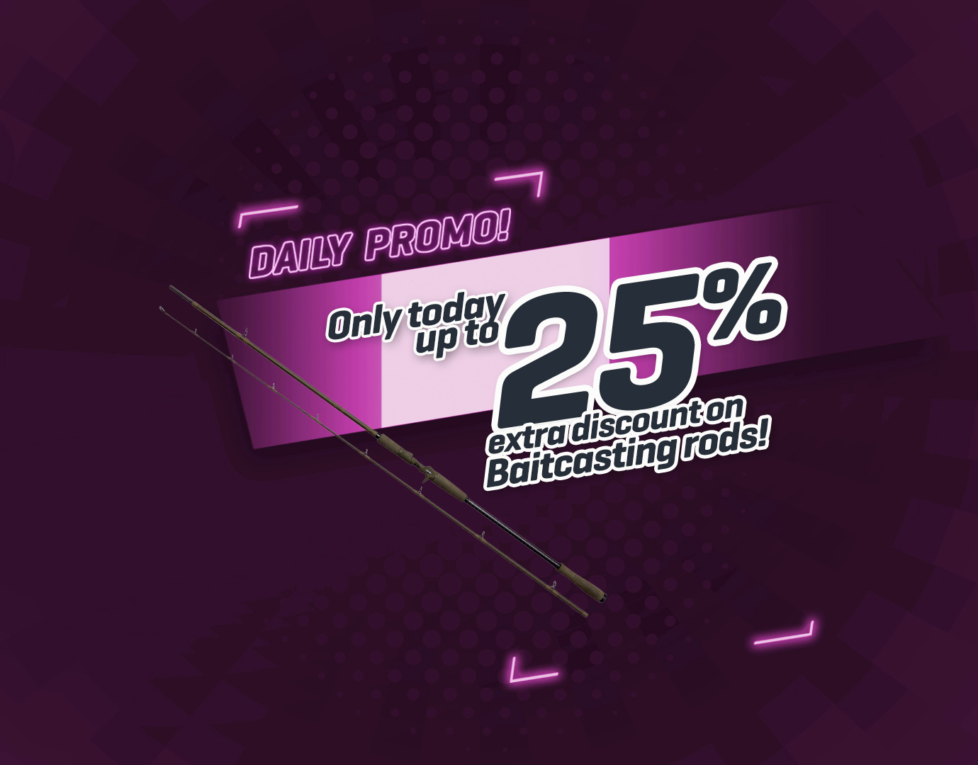 Subbanner: Tot 25% Baitcaster hengels