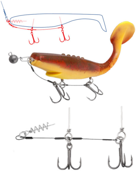 Dragon Big Shad Screw Stinger z Szpilkami i Kotwiczkami
