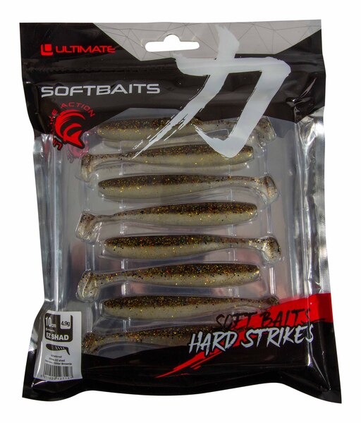 Ultimate EZ Shad 10cm (8 Stuks) - Glitter Brownie