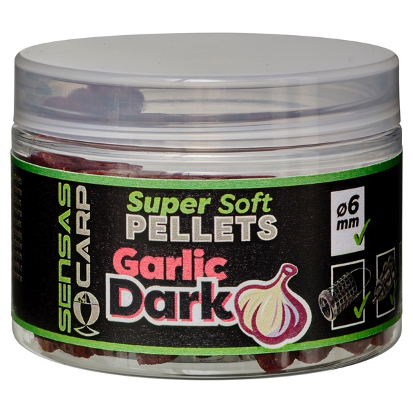 Sensas Super Soft Hook Pellets 6mm (60g) - Dark Garlic