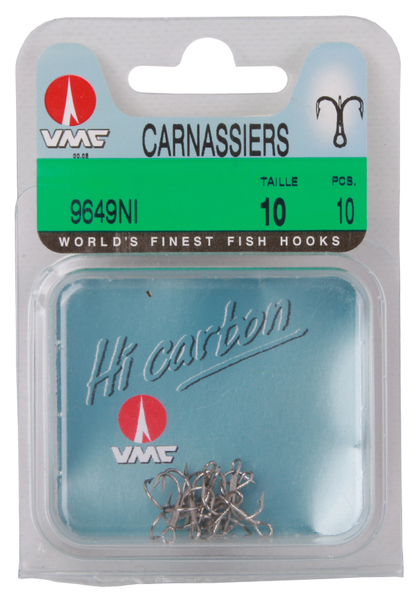 VMC 9649 Round Treble hooks size 10, 10 pcs