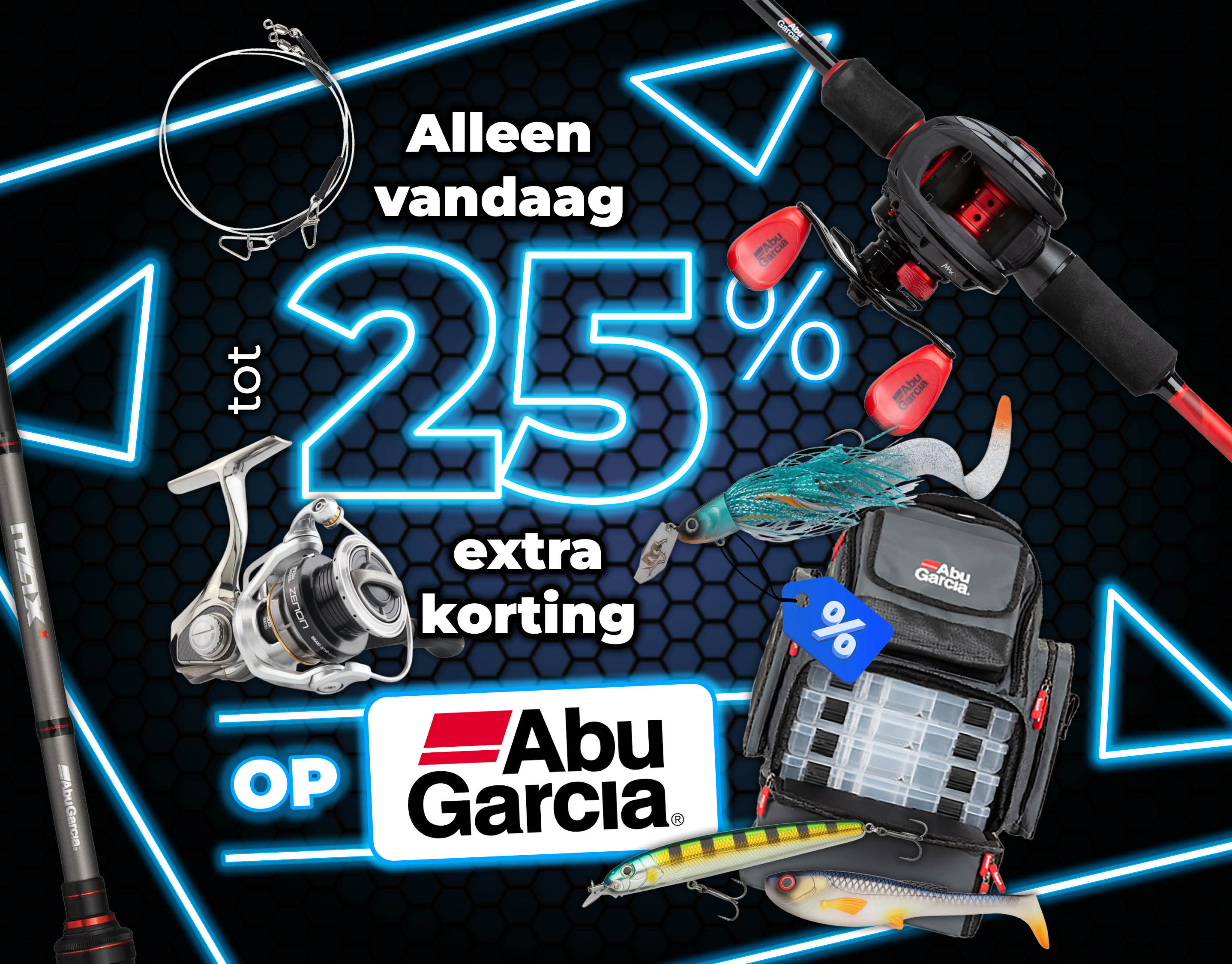 Subbanner: Tot 25% Abu Garcia (Blauw)