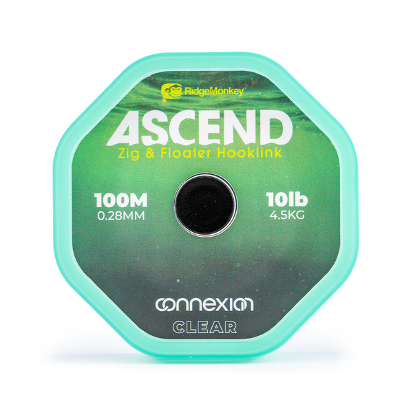 Ridgemonkey Ascend Zig & Floater Hooklink Clear 10lb/0.28mm (100m) 