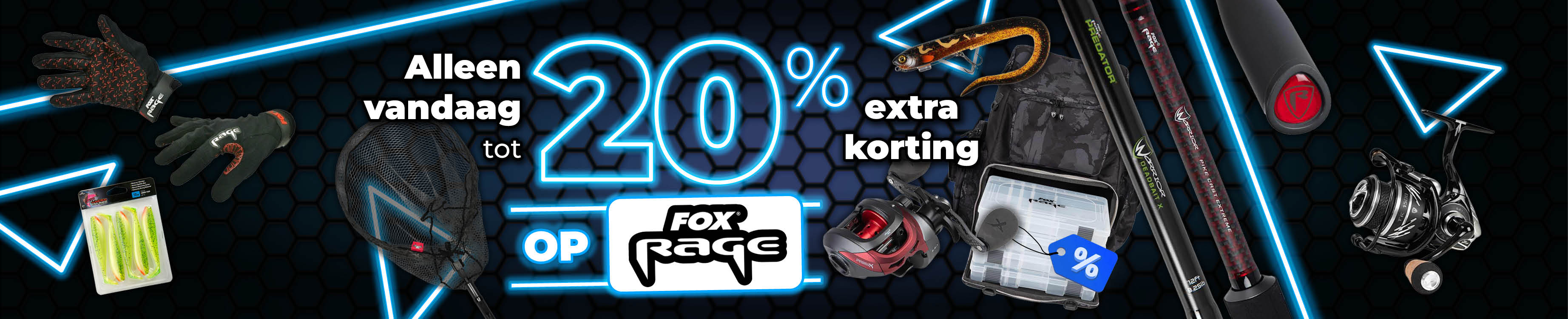 Topbanner: Tot 20% Fox Rage (Blauw)