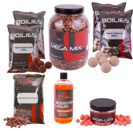 Ultimate Baits Carp Partículas/Boilies Weekend Pack