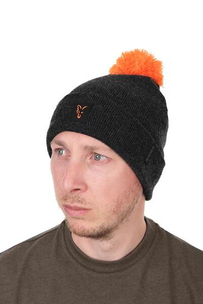 Fox Collection Bobble Hat Black/Orange