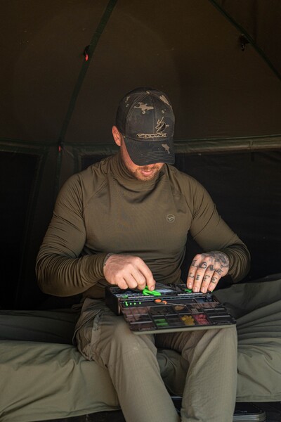 Korda Mock Neck Thermal LS Shirt Dark Olive