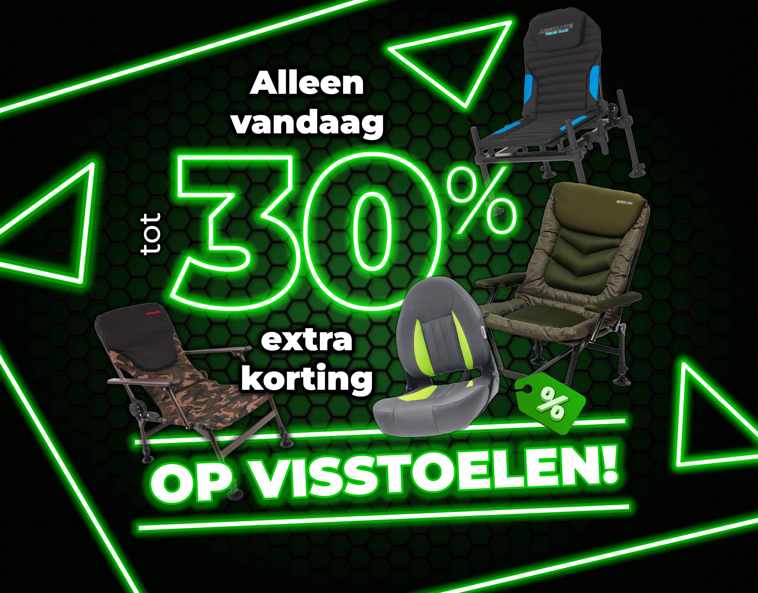 Subbanner: Tot 30% Visstoelen (Groen)