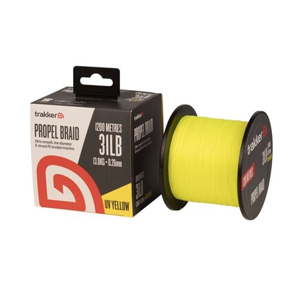Trakker Propel Braid UV Yellow Carp Line 0.26mm 13.8kg (1200m)