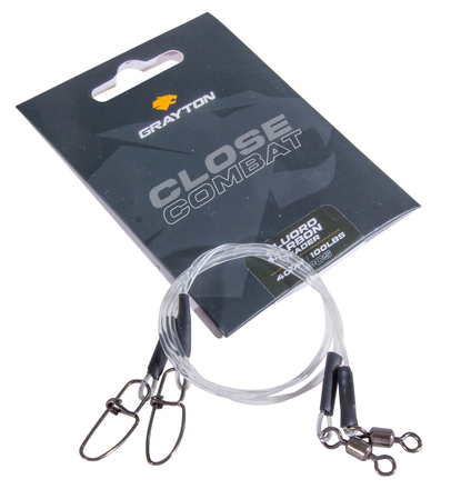 Grayton Close Combat Fluorocarbon Pike Leader 40cm 100lb (2 Pieces)