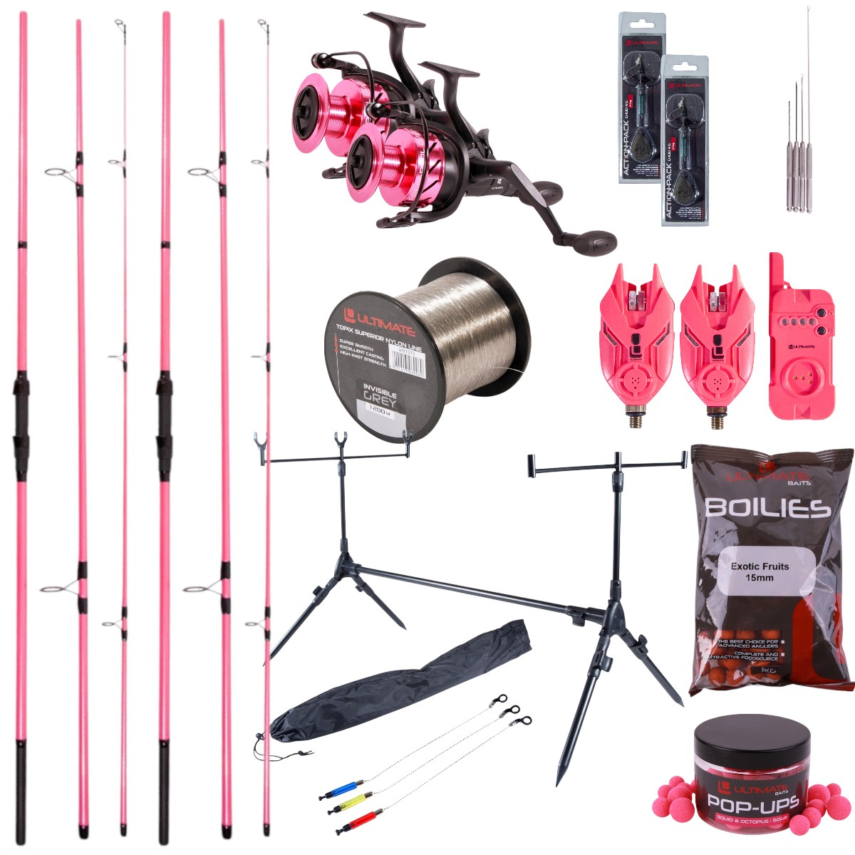 Rigs Montaje Carpa Pack De 2 Anzuelos Kamatsu Team Carp Chinu Leader - Para Pesca De Carpa Con Boilies (Tama&ntilde;os 1-6) Rigs Carpa Anzuelos