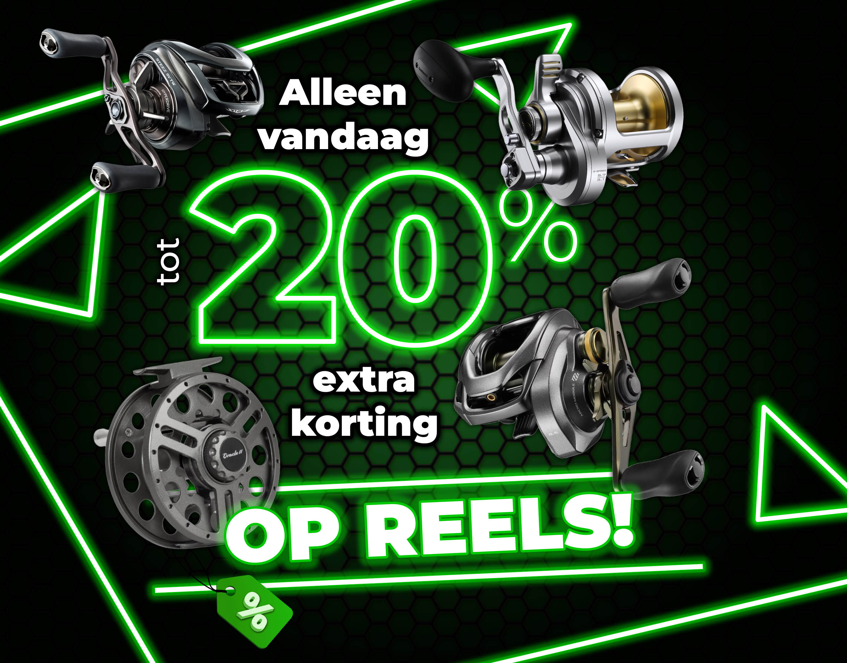 Subbanner: Tot 20% Reels (Groen)
